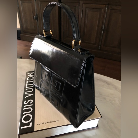 SOLD Givenchy Very Rare Vintage Black Patent Top Handle 4G Handbag - Picture 6 of 17
